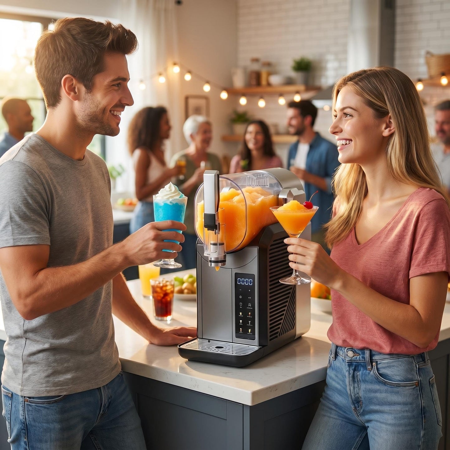 XCITY Slushie Machine, 68oz Slushy Maker for Home & Party, No Ice Needed, Commercial Frozen Drink Machine for Margaritas, Frappés, Milkshakes, Cold Drinks & Frozen Juice