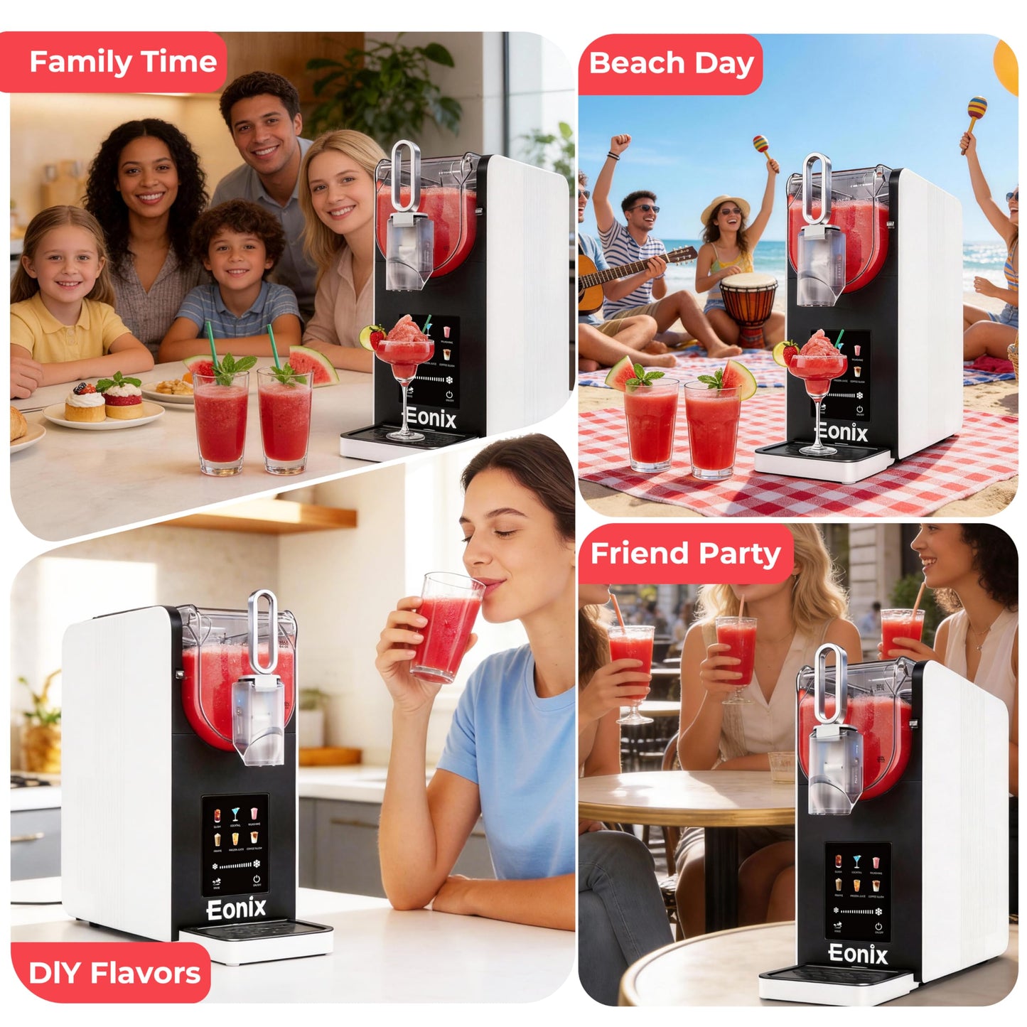 Slushie Machine No Ice Needed,64OZ Slushy Machine for Home with Auto-Clean Function,Commercial Frozen Drink Maker,6 Pre-Set Programs,LED Display,Frozen Margaritas,Frappés,Milkshake 