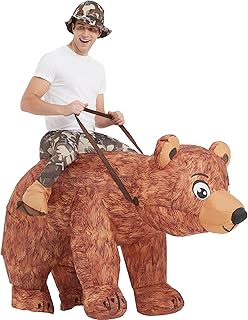 One Casa Inflatable Costume Adult,Blow up Ride Bear Suit,Halloween Costumes for Men Women