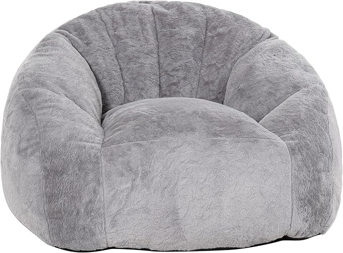 Giant Bean Bag Chair, Oversized BeanBag Couch for Adults, Large Bean Bag Sofa Chair with Filler, Shell-Shaped Floor Chair Soft & Cozy Couch with Back Support for Bedroom Living Room Dorm Apartment