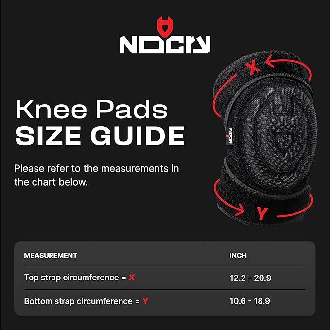 NoCry Gardening Knee Pads for Women & Men with Soft Foam Cushion and Adjustable, Easy-to-Use Non-Slip Straps — Durable, Lightweight Design — Perfect for Gardening or Cleaning Floors
