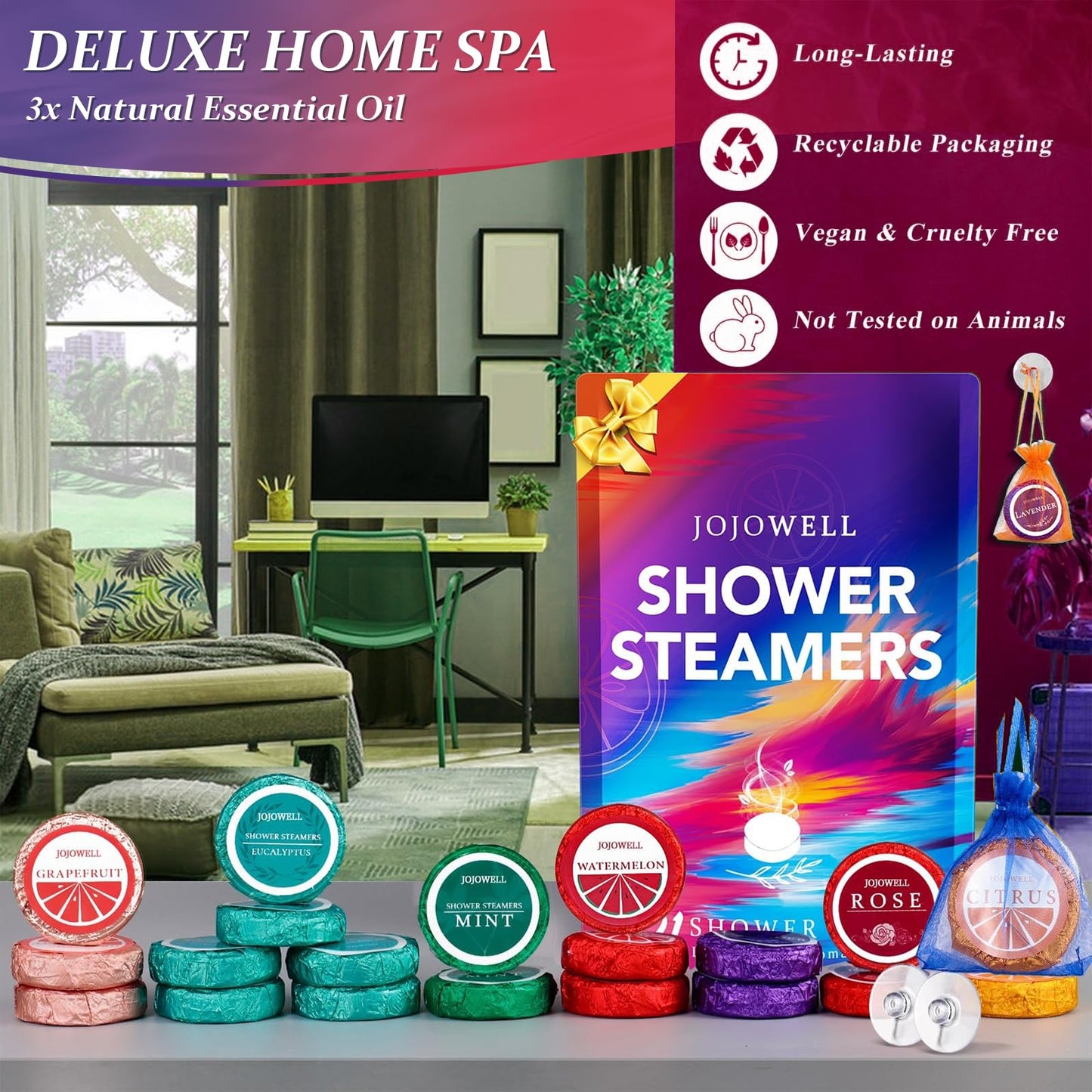 Shower Steamers Aromatherapy - 21Pcs Birthday Gifts for Women, Wife, Mom, Essential Oil, Nasal Relief, Self Care Home Spa Gifts for Women, Teacher Appreciation Gift for Her