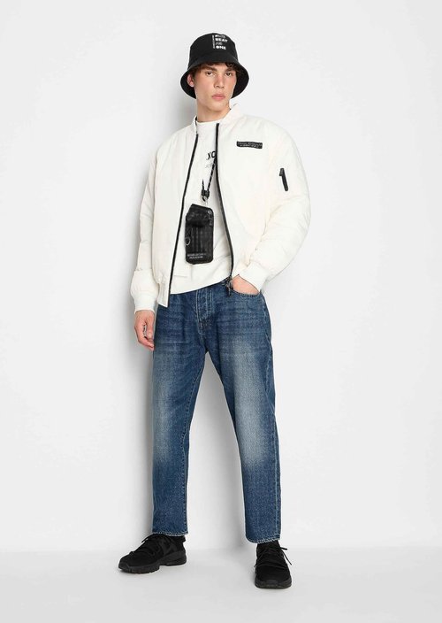Armani Exchange Men's Limited Edition We Beat as One Capsule French Terry Pullover Sweatshirt, Off White, Small