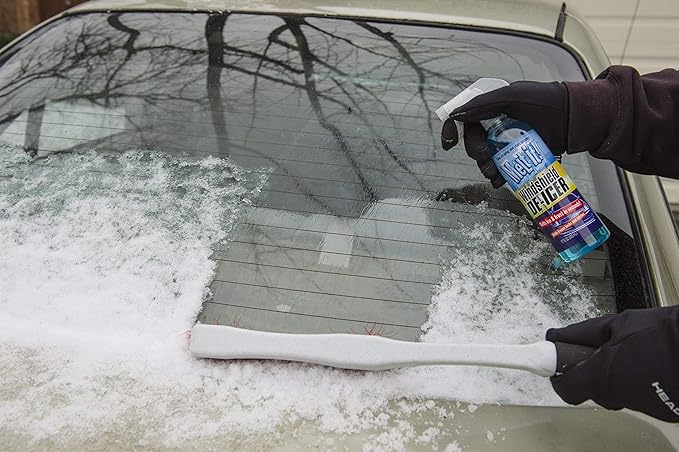 E·Z·R Melt it! Windshield De-Icer. Instantly Melts Ice & Winter Frost for Car Windshields, Windows, Mirrors, Key Locks, & Latches, Snow Melting Defrost Liquid for Car Window Cleaner, 17 Fl Oz 4-Pack