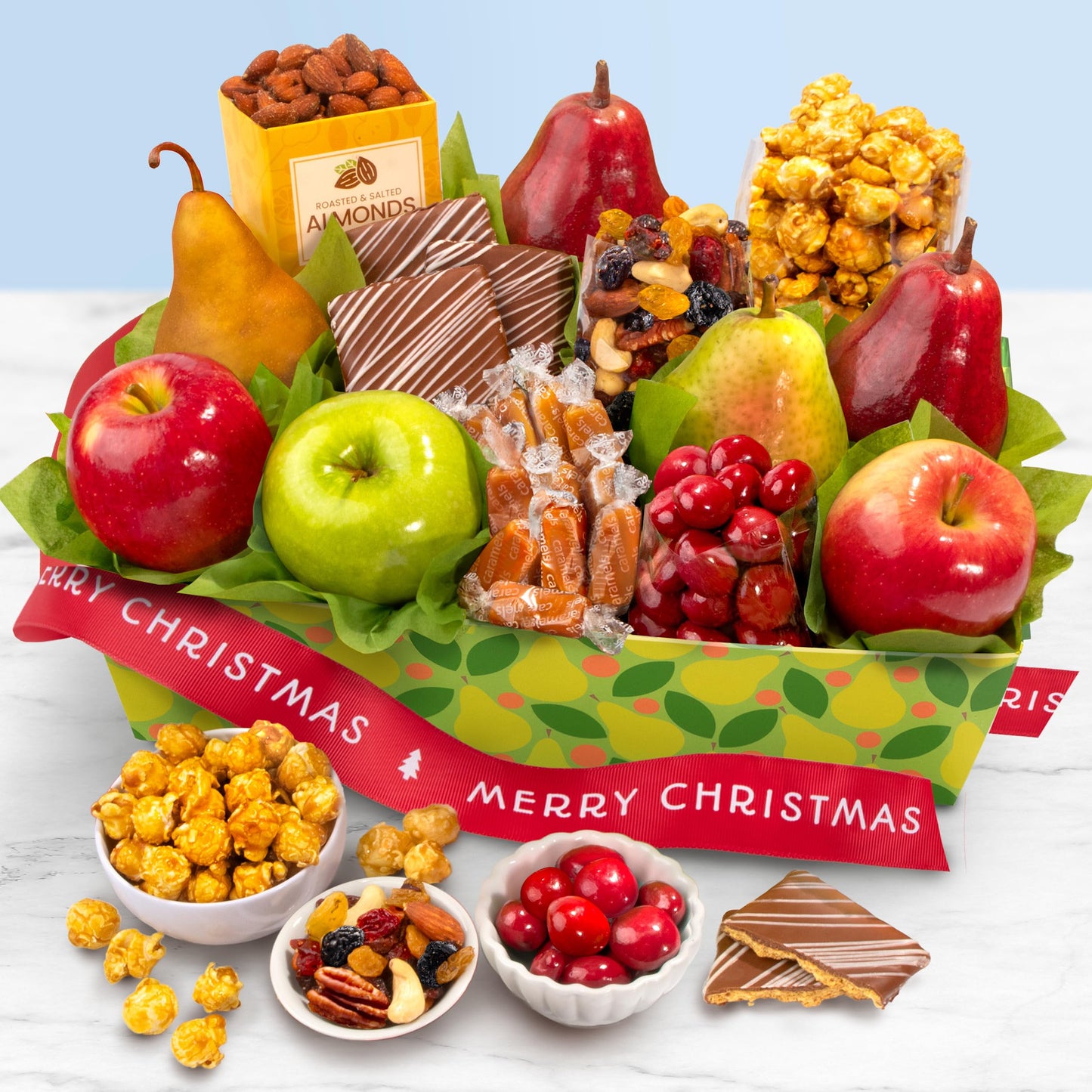 A Gift Inside Christmas Orchard Delight Fruit and Gourmet Basket Gift