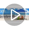 PHONWHON 10x10 Pop Up Canopy, 300D Silver Coated Blue Fabric Outdoor Gazebo, Beach Tent Slant Legs with Storage Bag,Easy U...