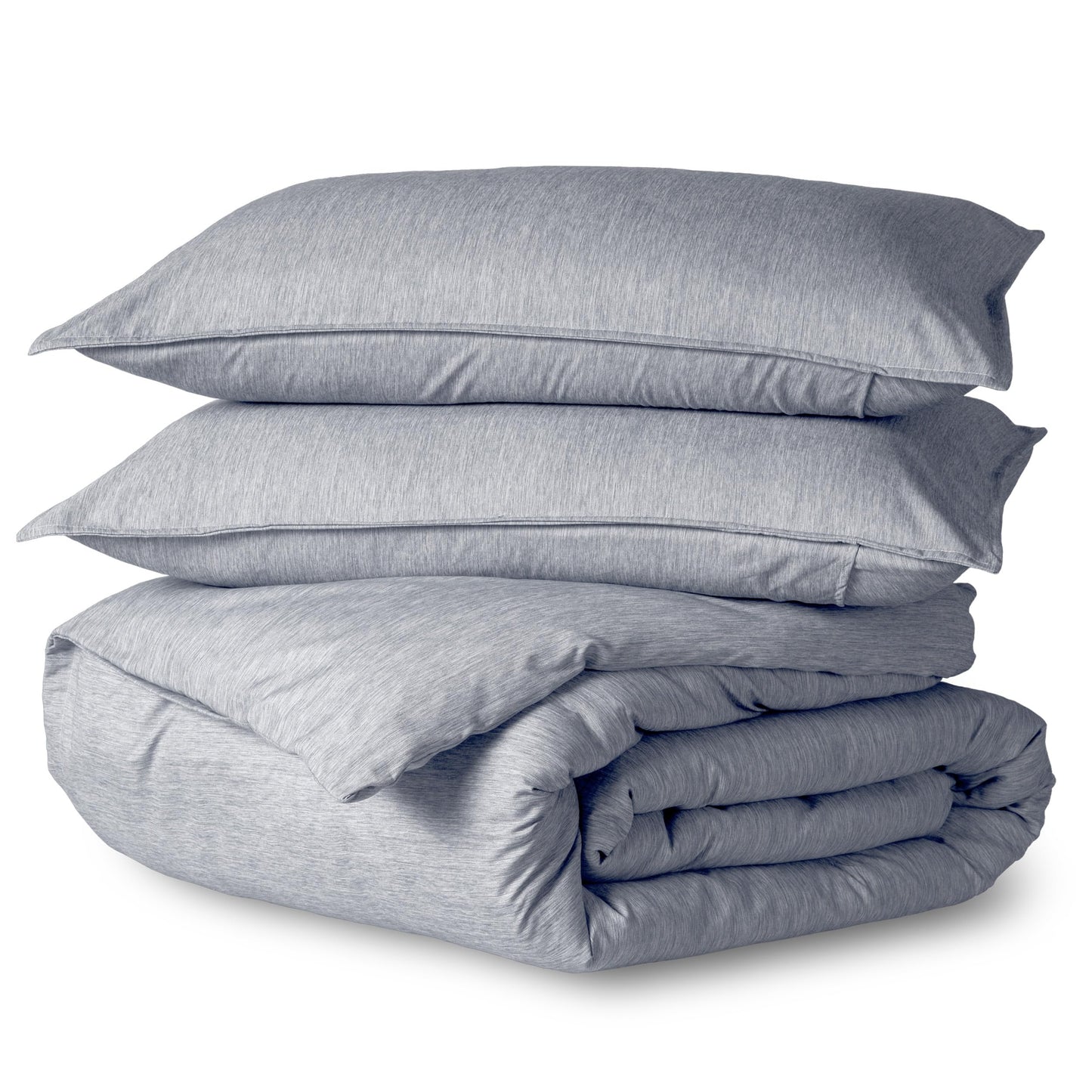 Bare Home Bedding Duvet Cover Queen Size - Premium 1800 Super Soft Collection - Lightweight Duvet Cover - Soft Textured Bedding (Queen, Heathered Midnight Blue)
