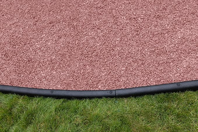 Playsafer 4' Flexible Interlocking Rubber Edging for Playgrounds (Black, 30 Pack)