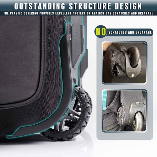 CHAMPKEY Premium Soft-Padded Golf Travel Bag with Anti-Impact Support System - 1200D Oxford Fabric Golf Travel Cover (Travel Bag with Black Support Rod)