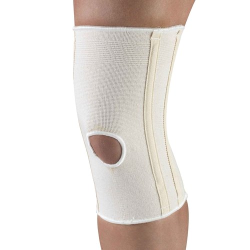 Champion Knee Brace Flexible Stays Knit Elastic, White, Large (Pack of 4)