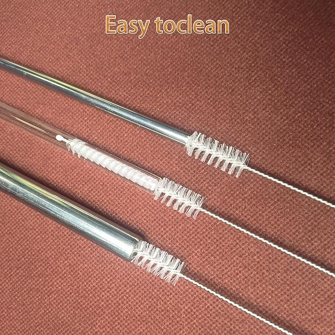 ClDYAUST Straw Cleaner Brush Extra Long 12 Inch, Straw Brush Extra Long with 304 Stainless Steel, Straw Cleaning Brush Extra Long for Baby Bottles, Glass/Silicone Straws Piper Cleaners.