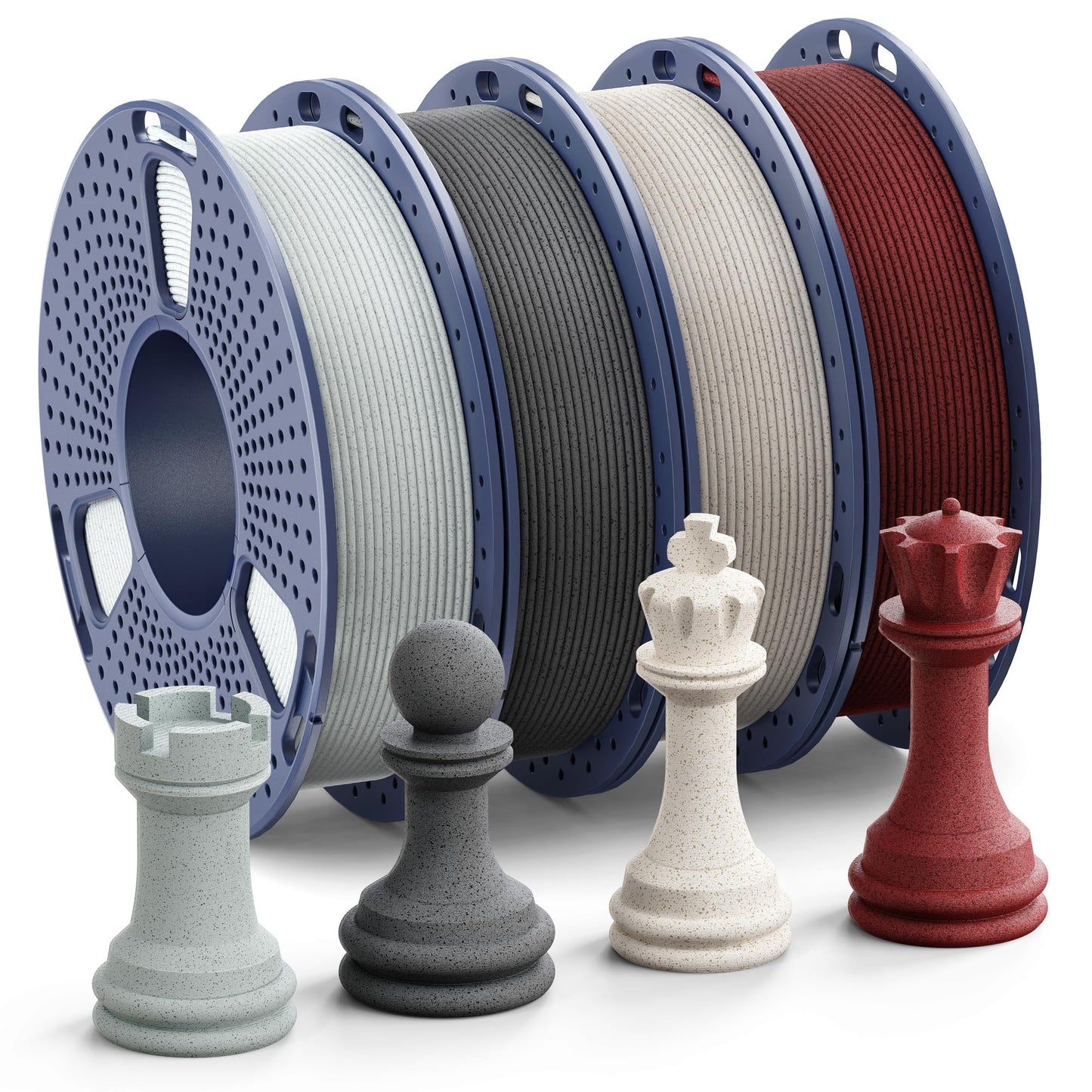 SUNLU Marble PLA Filament 1.75mm Bundle, 3D Printer Filament Bundle Multicolor, Individually Vacuum Packed, 250g Spool, 4 Rolls,