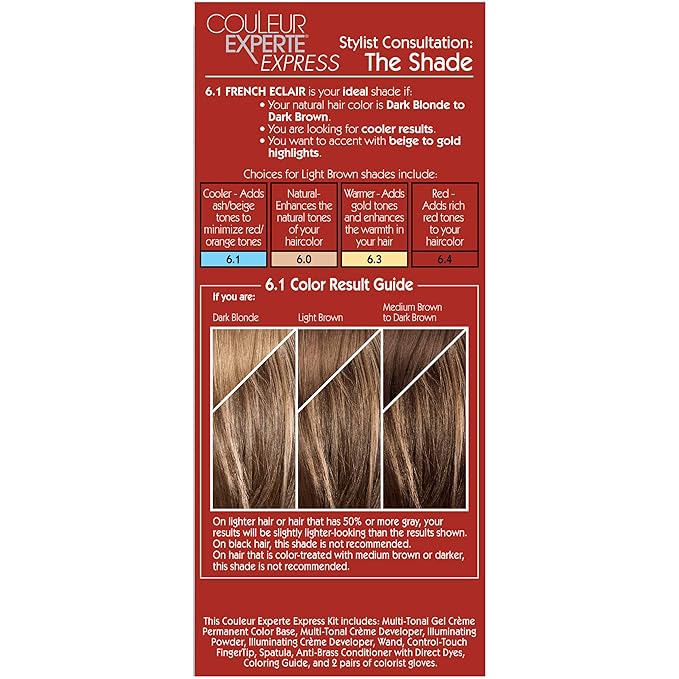 L’Oreal Paris Couleur Experte 2-Step Home Hair Color and Highlights Kit, French Éclair