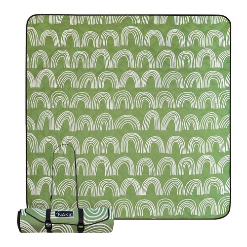 Nakie Picnic Blanket - Extra Large, Waterproof, Machine Washable, Easy Storage. Perfect for Camping, Picnics & Outdoor, Children by The Beach or Playing with Dog, 78inch x 78inch (Happy Days)