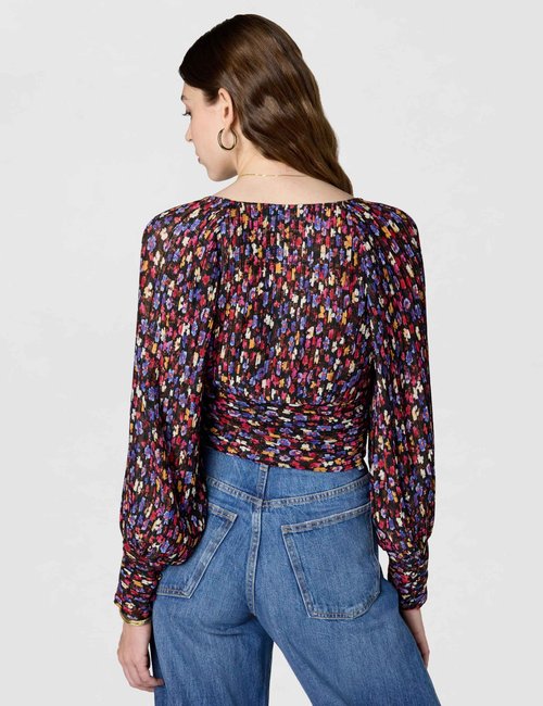 ASTR the label Women's pernilla top, Blue red Ditsy, S