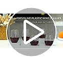 FOCUSLINE 20 Pack 16 Oz Plastic Wine Glasses, Stemless Plastic Wine Cups Heavy Duty, Unbreakable Disposable Wine Glasses f...