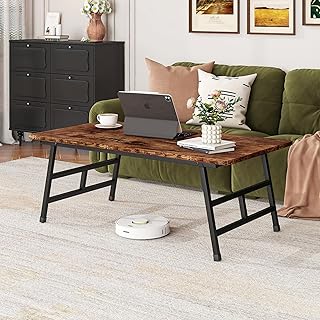 Maliacife Folding Coffee Table,Modern Rectangular Center Table for Living Room,Bedroom, Office, Dorm,Side Table with Metal...