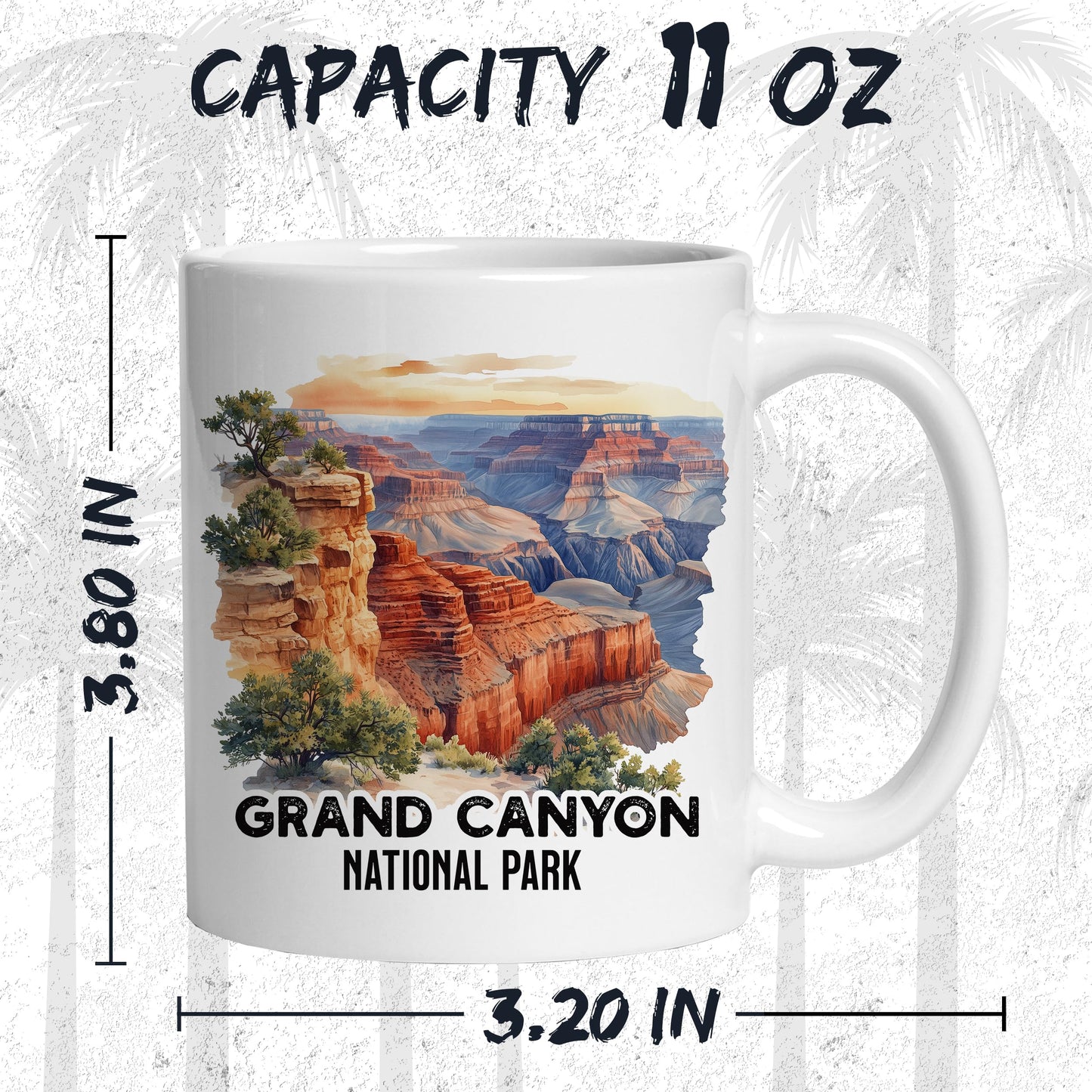 Grand Canyon National Park Arizona Ceramic Coffee Mug 11oz Desert Vista Landmark - Tea Coffee Mug with Comfortable Grip - Unique Travel Gift Cup for Office or Home - Vibrant Long-Lasting Print ID44991