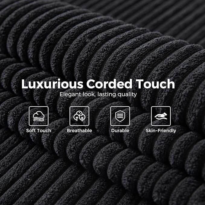 MAXYOYO 104" U-Shaped Modular Sectional Couch, Modern Boneless Couch for Living Room, Sofa in A Box, Oversized Sofa Sleeper with Deep Seat, No Assembly Required, Black
