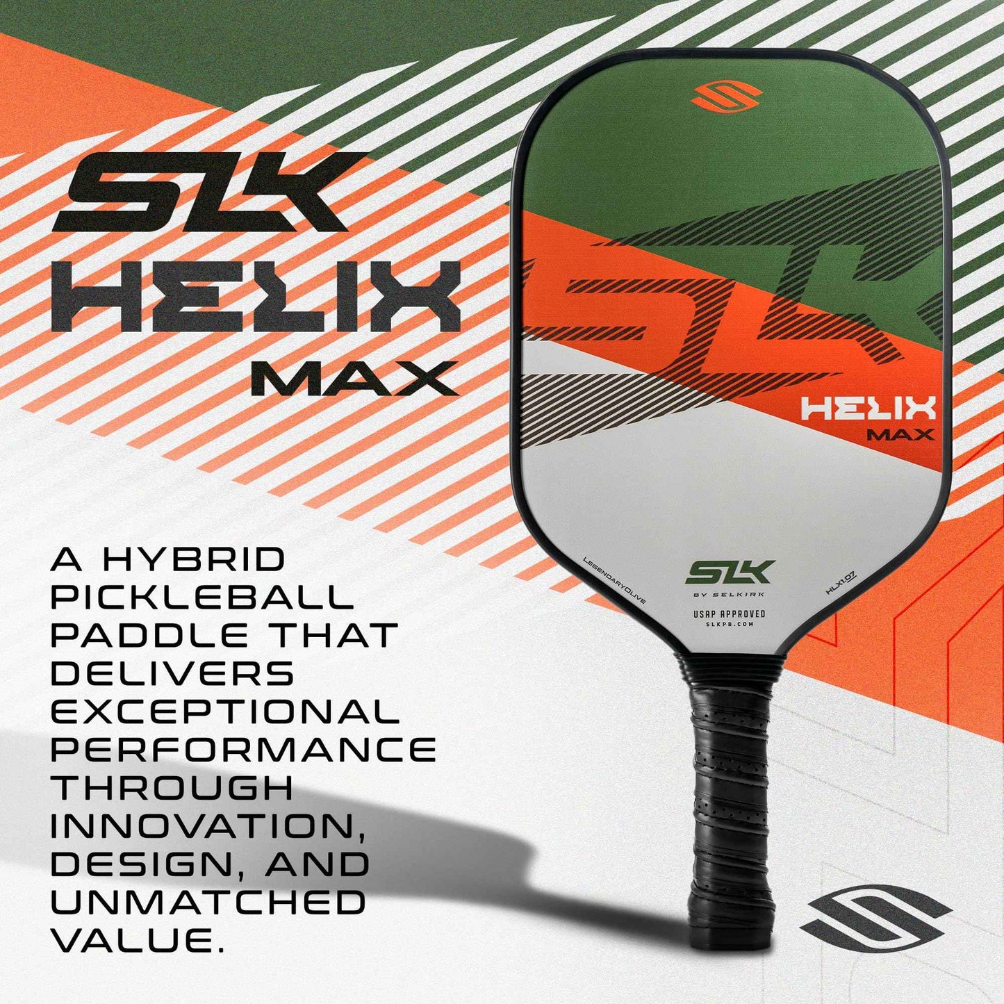 Selkirk Sport SLK Helix Pro Legend Olive Pickleball Paddle & Pro S1 12pk Pickleball Ball Bundle