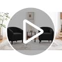 Yaheetech Black Accent Chairs Set of 2, Cozy Velvet Barrel Chair, Modern Club Chair with Soft Padde, Vanity Chair for Livi...