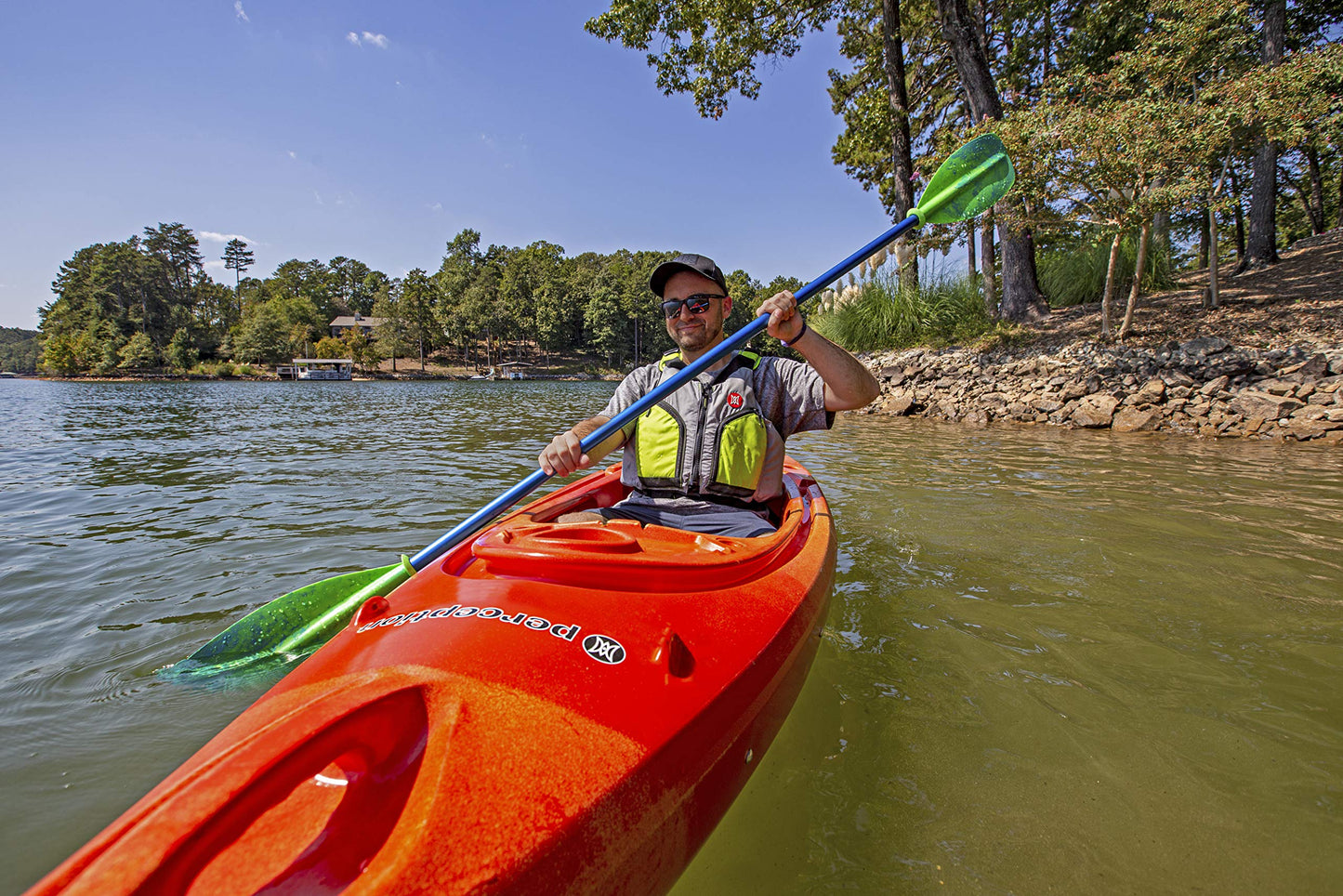 Perception Kayaks Flash 9.5 | Sit Inside Kayak for Fishing and Fun | Two Rod Holders | Multi-Function Dash | 9' 6" | Sunset