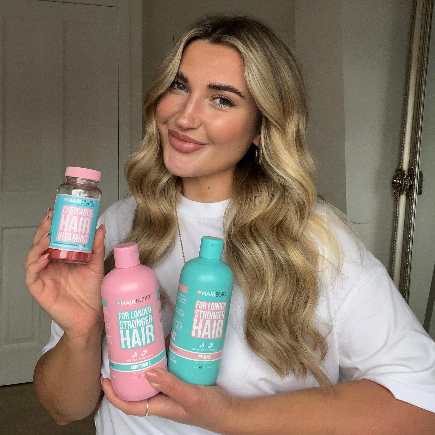 HAIR BURST Wavy & Curly Hair Shampoo and Conditioner Set - Sulfate, SLS, Paraben Free, CGM Approved - Nourishing Amino Acids, Al