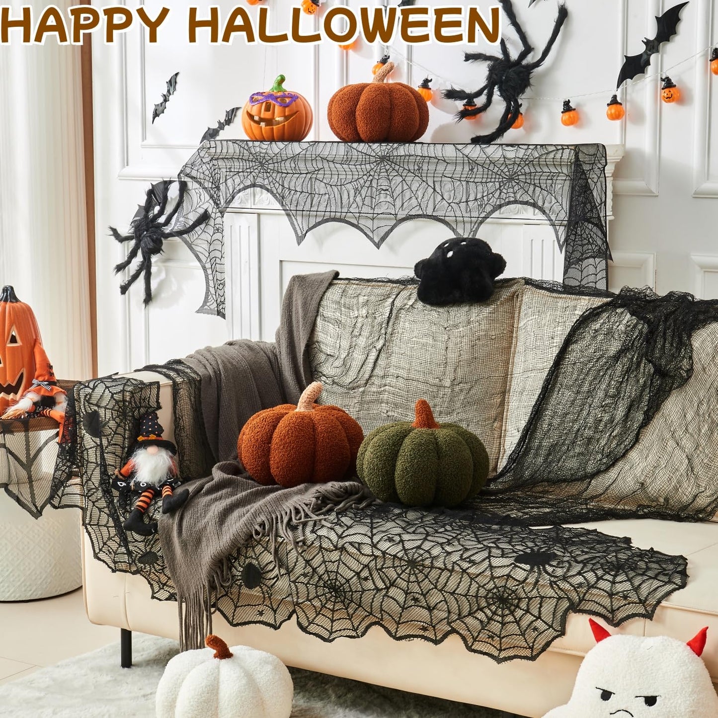 Vdoioe Fall Decor Pumpkin Pillow, 2 Pcs Halloween Pumpkin Shaped Throw Pillow 11.8 x 6 Inch Fall Decorations Pumpkin Decor for Halloween Thanksgiving Bedroom Sofa Couch