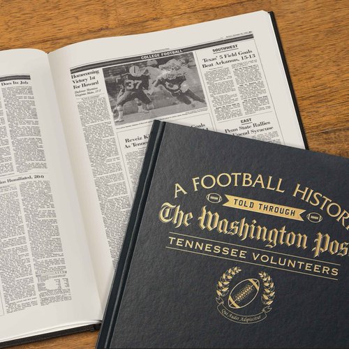Signature gifts Tennessee College Football Personalized Newspaper History Book, A3 Large Deluxe Hardcover - College Football Fan, Alumni, Students Keepsake Gift (Tennessee Black)