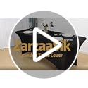 ZarzaaSik 2-Pack 6ft Black Spandex Table Covers for Rectangle Standard Folding Tables - Wrinkle Resistant Stretch Tableclo...