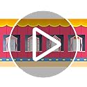 Ziliny 3 Pcs Carnival Party Decorations Circus Tent Awning Halloween Red White Banner Concession Stand(Striped Style)