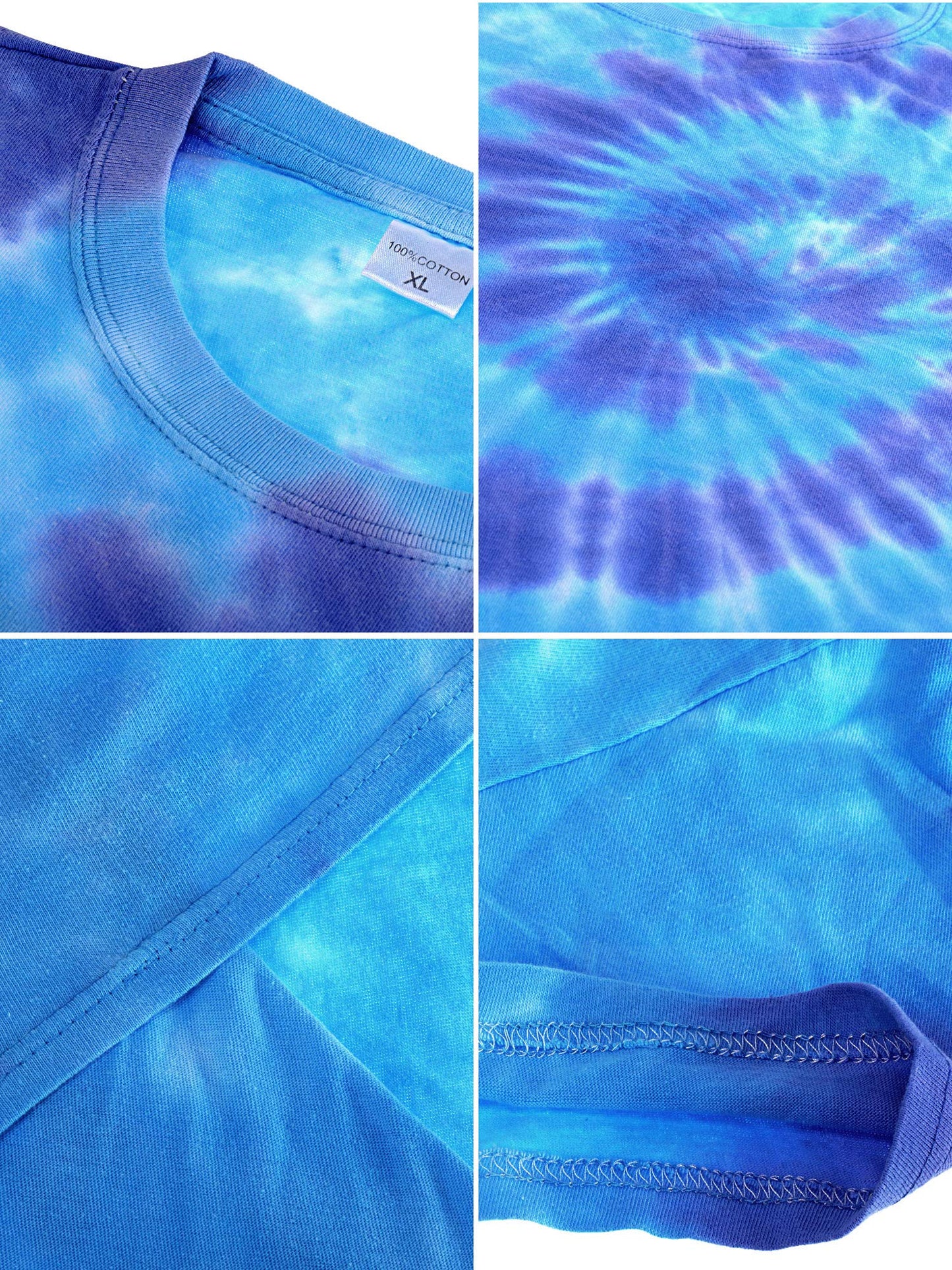 Norme 4 Pcs Hippie Costume Set Include Tie Dye T Shirt Peace Sign Necklace Headband and Sunglasses for Carnival Halloween Parties
