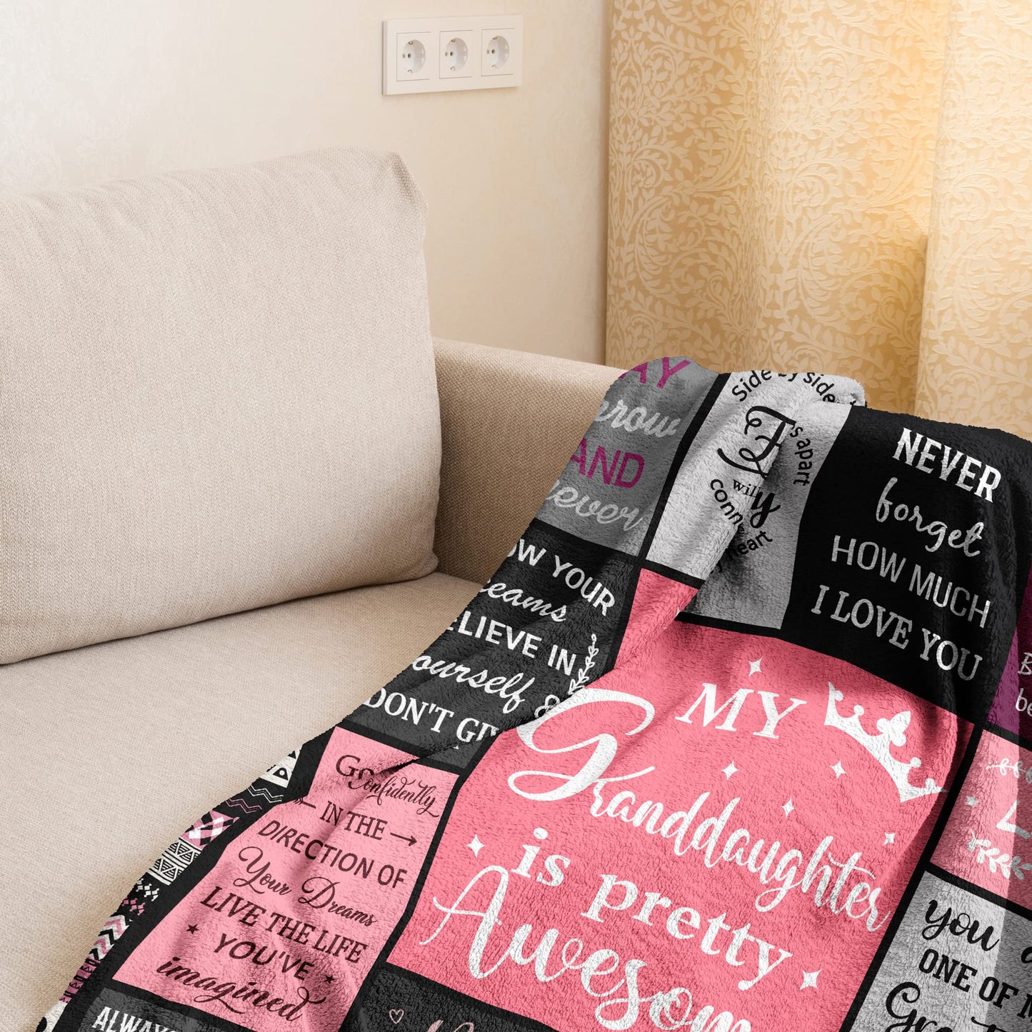 Ruvinzo Granddaughter Gifts from Grandma, Gift for Granddaughters, Granddaughter Present, Grand-Daughter Birthday Gifts Ideas, Grand-Daughter Blanket 60” x 50”