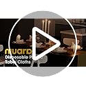 Niuara New Year Table Cloth for Rectangle Table and Table Runner Set - 3+3 Pack, Plastic Table Cloth Disposable, Black and...