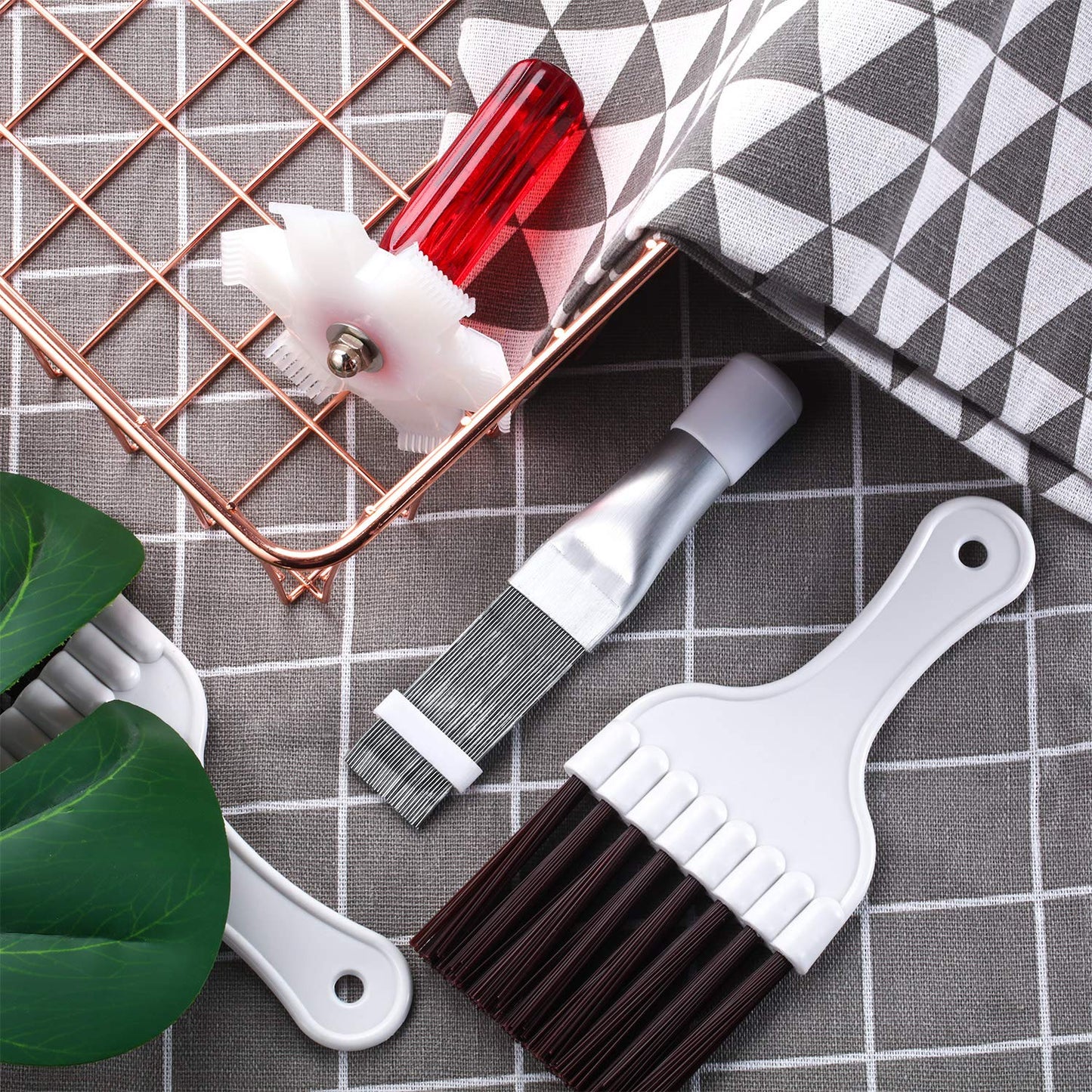 4 Pieces Air Conditioner Condenser Fin Cleaning Brush Coil Condenser Brush Fin Comb Stainless Steel Air Refrigerator Cleaner, 3