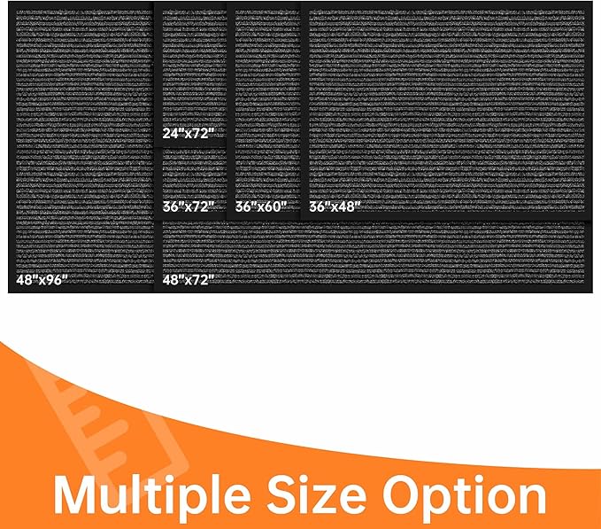 Indoor Outdoor Door Mat, 5’ x 4' Doormat for Entryway, Rubber Backing Non Slip Front Door Mat Outside Entrance, Super Absorbent Commercial Floor Mat for Home Office