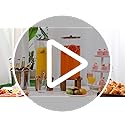2 Gallon Large Drink Dispenser for Parties,Glass Beverage Dispenser with Stand,Glass Water Dispenser with Airtight Valve,L...