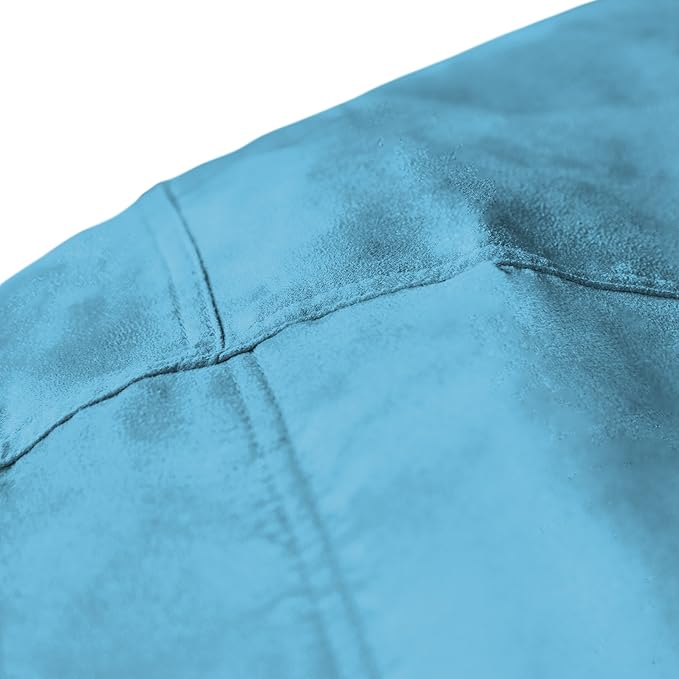 Lumaland Luxurious 5ft Large Bean Bag Chair with Microsuede Cover - Ultra Soft, Foam Filling, Washable Bean Bag Sofa for Kids, Teenagers, Adults - Sack Chair for Dorm, Family Room - Light Blue