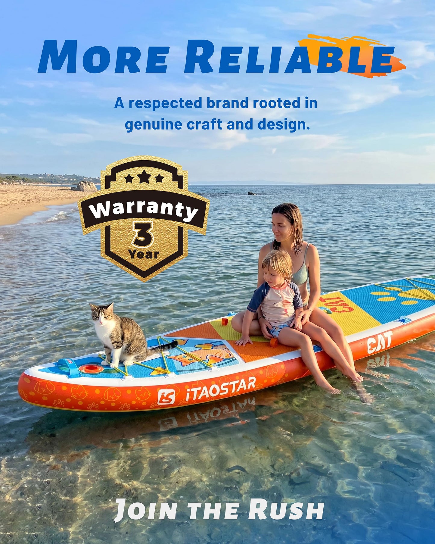 iTAOSTAR C01EP 34" Stand Up Paddle Board, Inflatable Paddle Board with Seat,Stable Blow Up Paddle Boards for Adults/Family/Youth of All Skill Levels
