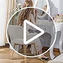 YEEFY Desk Chair No Wheels Vanity Chair Makeup Chair Comfy Accent Chair for Living Dining Room Bedroom Home Office Mid Cen...