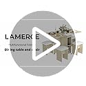 Lamerge Folding Dining Table Set for 4, Dinner Table with 4 Leather Chairs and Shelves, Space Saving Foldable Dining Table...