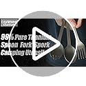 Carimee Pure Titanium Camping Spork, Ultra-Light Eco-Friendly Portable Reusable Flatware for Outdoor Camping Backpacking H...