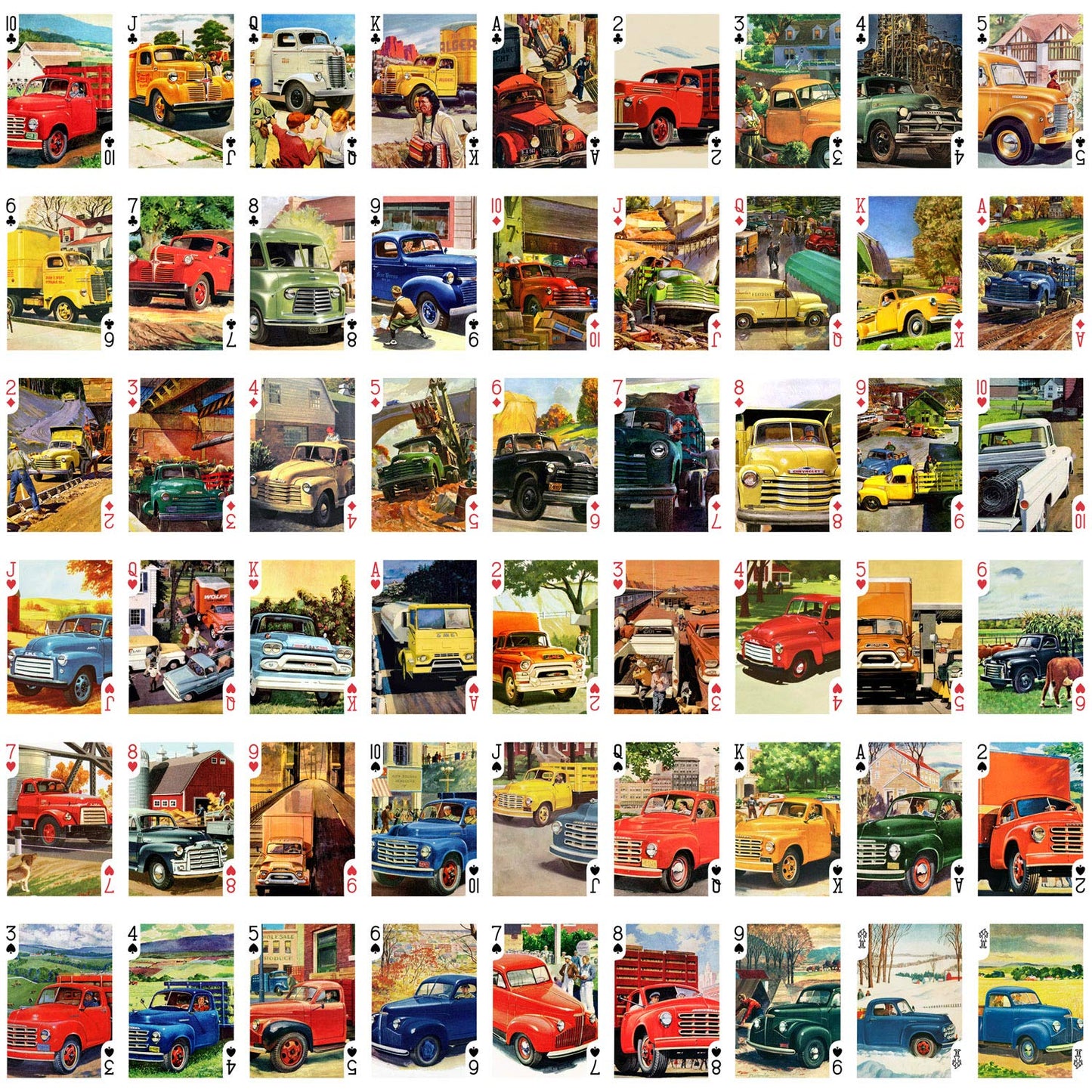 FLONZGIFT STUDEBACKER Truck Playing Cards (Poker Deck 54 Cards All Different) Vintage Retro Classic Cars American Commercial Trucks Fifties and Sixties