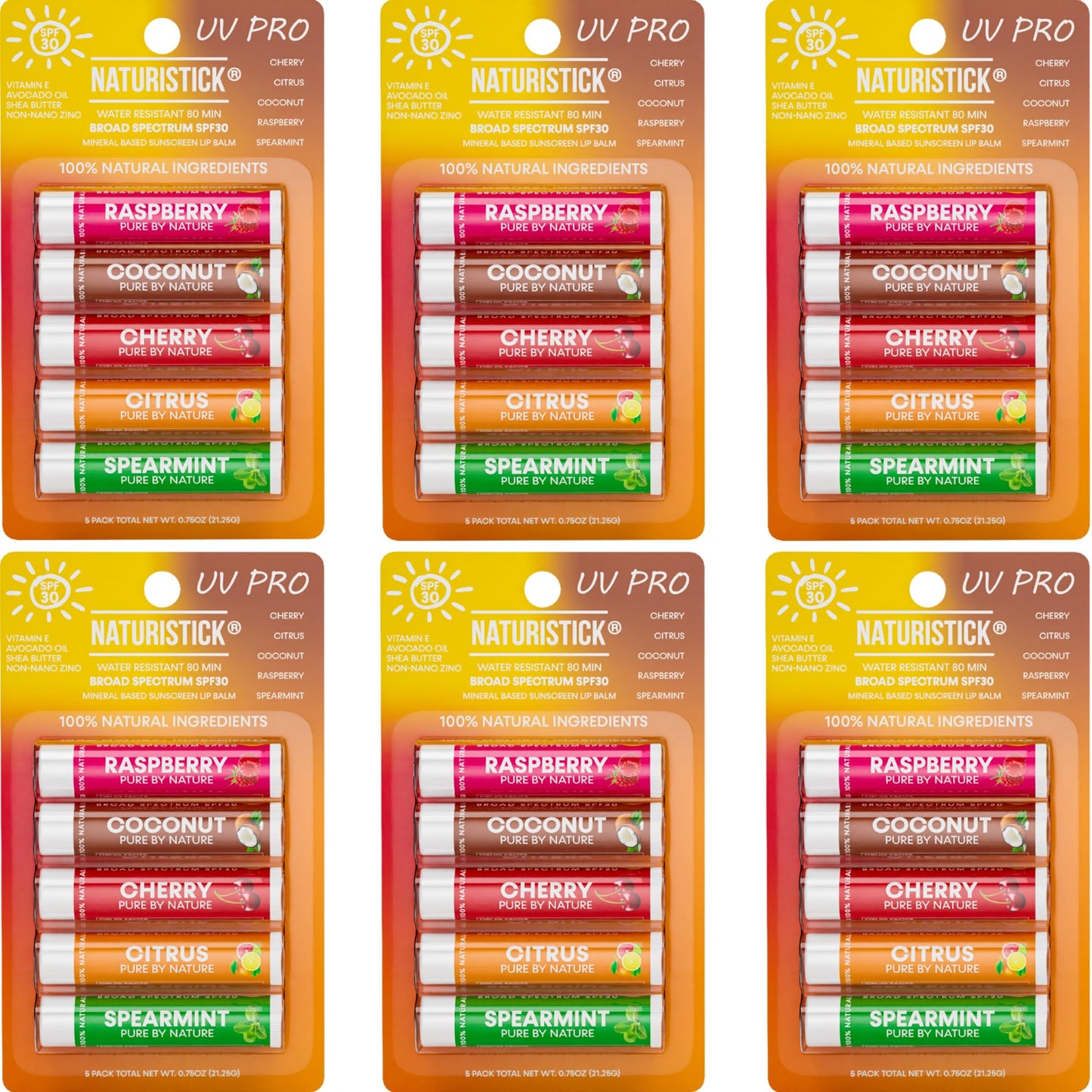 Naturistick SPF 30 Vegan Lip Balm - Mineral Sunscreen (Zinc Oxide) | Broad Spectrum UVA/UVB | 100% Natural, Coral-Friendly Formu