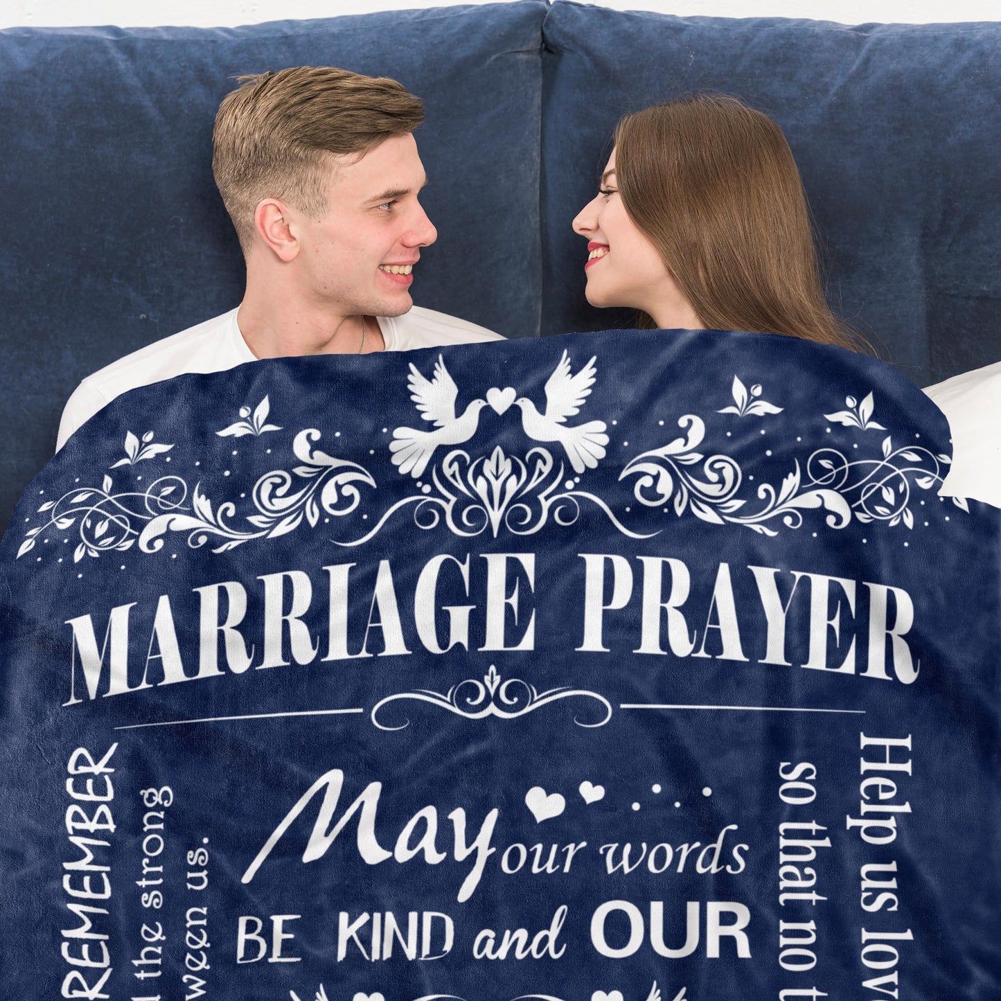 Marriage Prayer, Wedding Gifts for Newlyweds, Marriage Prayer Wedding Gifts 50" x 60" Blankets, Engagement Gifts for Couples Christian Religious Prayer Quote, Bridal Shower Gifts