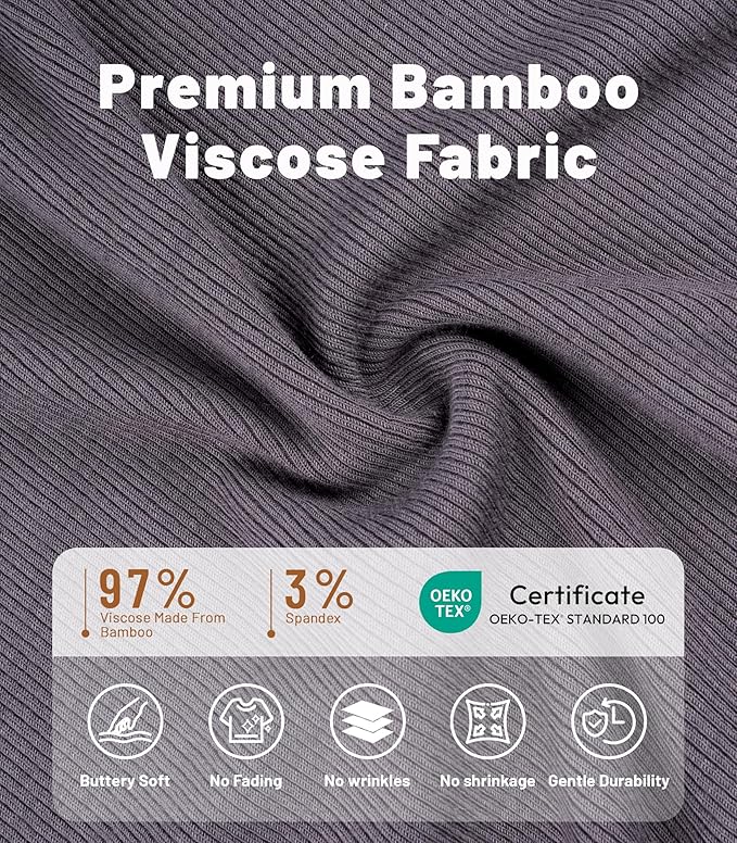 NACHILA Pajamas for Women-Viscose from Bamboo, Ribbed Racerback Tank Top Sexy Split Shorts Pajama Sets Cooling Sleep Cami Pjs