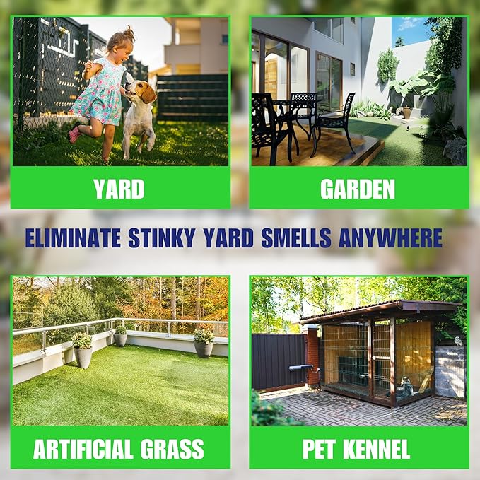 SMELLEZE 25 lb. Yard Odor Eliminator for Dogs – Long-Lasting Turf Cleaner for Pet Urine Outdoor & Poop | Safe for People, Pets, Plants & Planet | Works on Grass, Gravel, Patios & Kennels