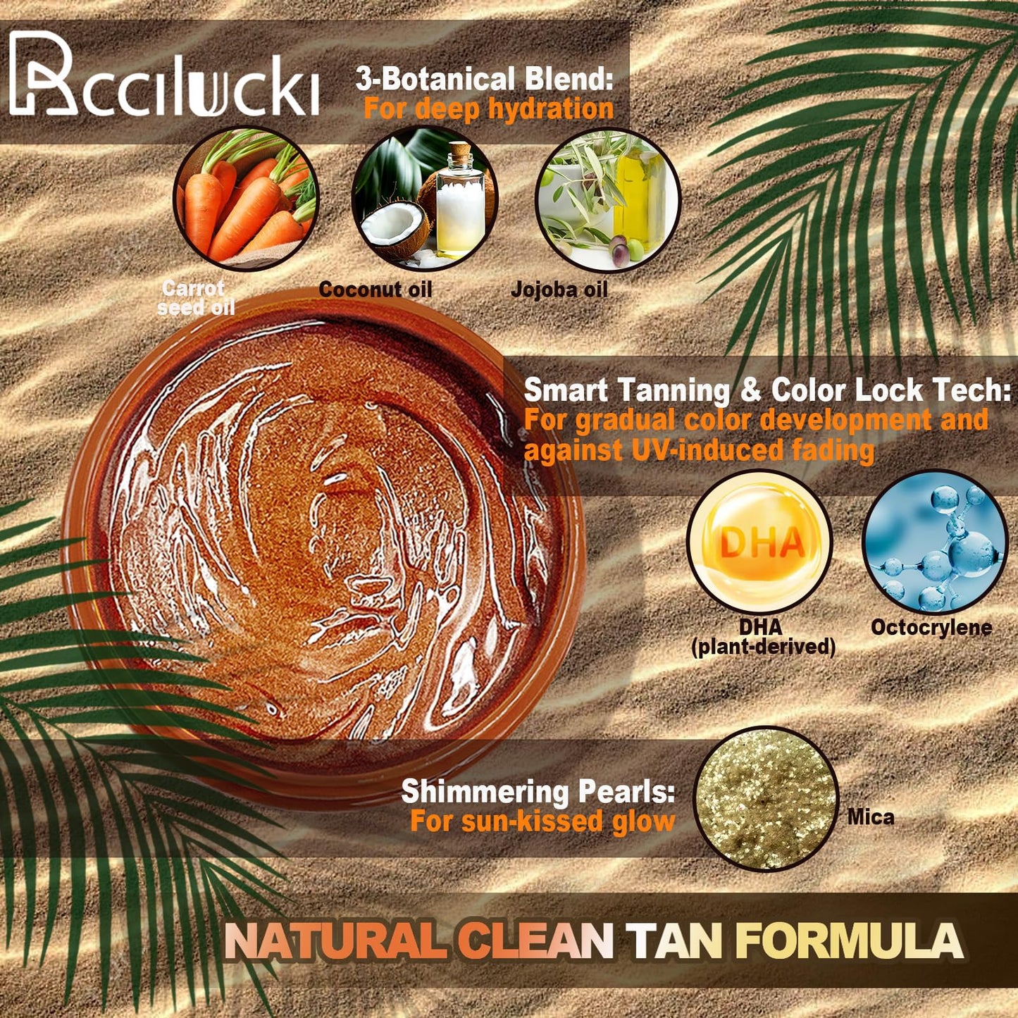 Golden Shimmer Tanning Gel-Browning Tan Accelerator-Hydrating Bronze Enhancer with Carrot & Coconut | Tanning Cream for Sun/Tann