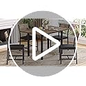 IRONCK 5-Piece Dining Table Set for 4, Extendable Kitchen Table Chairs Set of 4, Dining Room Table with 4 Upholstered Chai...