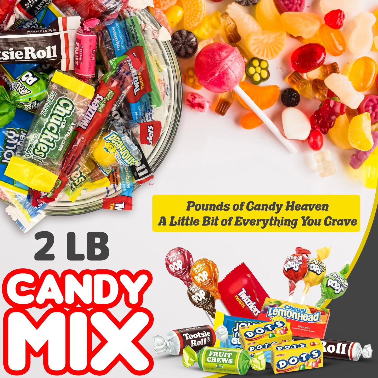 Candy Mix Variety Pack – 2 LB Bulk Assorted Candy Individually Wrapped – Big Bag of Candy for Piñata Stuffers, Goodie Bags, Birthday Parties, Kids’ Treats & Party Favors